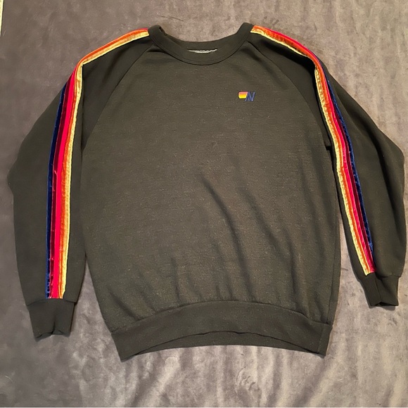 Aviator Nation Tops - Like. New Aviator Nation Velvet Striped Sweatshirt - Sz L